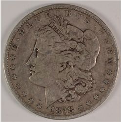 1878-CC MORGAN SILVER DOLLAR, FINE