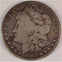1902-S MORGAN SILVER DOLLAR, VG  SEMI-KEY