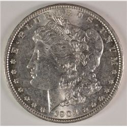 1904 MORGAN SILVER DOLLAR, MS-63  FROSTY WHITE