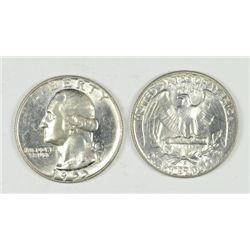 1955-D WASHINGTON QUARTER ROLL, ( 40 COINS )  GEM BU ORIGINAL