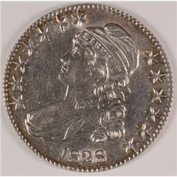1828 BUST HALF DOLLAR, AU-58 BEAUTIFUL! SQUARE BASE 2