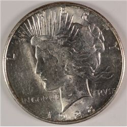 1928-S PEACE SILVER DOLLAR, MS-63 WHITE AND SCARCE