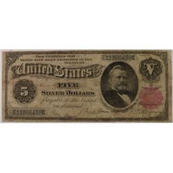 1891 $5 US SILVER CERTIFICATE FINE