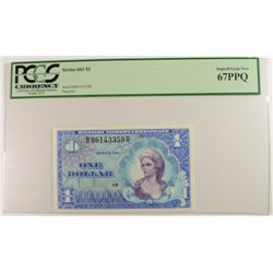 MILITARY PAYMENT CERTIFICATE, SERIES 661 ONE DOLLAR, PCGS 67 PPQ