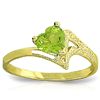 Image 1 : 0.60ct Heart Peridot Ring in 14k Yellow Gold