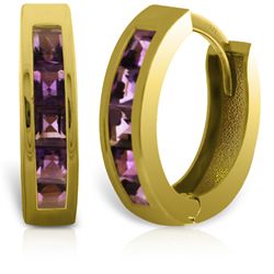 14k Solid Gold 0.85ct Amethyst Earrings