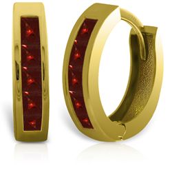 14k Solid Gold 1.30ct Garnet Earrings