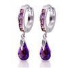 Image 1 : 14K WG 2.50ct DANGLING AMETHIST HUGGIE EARRING