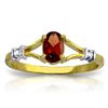Image 1 : 14k Solid Gold 0.45ct Garnet & Diamond Ring