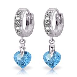 14k WG 1.75ct Blue Topaz & Diamond Earrings