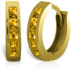 14k Solid Gold 0.70ct Citrine Earrings