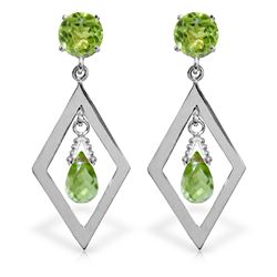 14k White Gold Peridot Chandelier Earrings