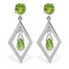 Image 1 : 14k White Gold Peridot Chandelier Earrings