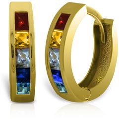 14k Solid Gold 1.30ct Sapphire Earrings