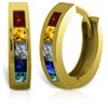 Image 1 : 14k Solid Gold 1.30ct Sapphire Earrings