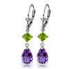 Image 1 : 14K WG 3.50ct AMETHYST & 1.00ct PERIDOT EARRING