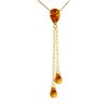 Image 1 : 14K YG 1.75ct PEAR & 2.00ct BRIOLETTE CITRINE NECKLACE