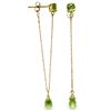 Image 1 : 14k YG 3.15ct Peridot Long Chandelier Earrings