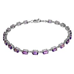 14K WG 5.50ct OVAL SHAPE AMETHYST TENNIS BRACELET