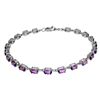 Image 1 : 14K WG 5.50ct OVAL SHAPE AMETHYST TENNIS BRACELET