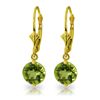 Image 1 : 3.10ct Peridot Dangle Earrings in 14k YELLOW GOLD