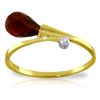 Image 1 : 14K YG RING WITH DIAMOND & 1.50ct BRIOLETTE GARNET