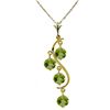 Image 1 : 14k YG 2.25ct ROUND Peridot Chandelier Necklace