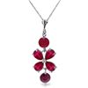 Image 1 : 14k WG 2.15ct PEAR & 1.00ct Rd. Ruby Flower Necklace