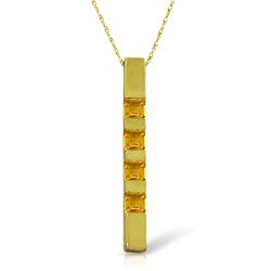 14k Solid Gold 0.35ct Citrine Bar Necklace