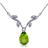 Image 1 : 14k WG 1.50ct Elegant Peridot with DIAMOND Necklace