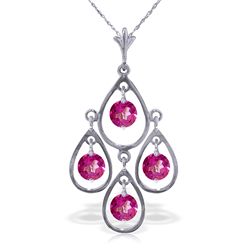 14k WG 1.20ct Pink Topaz Chandelier Necklace