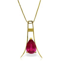 14k Solid Gold 1.50ct Ruby Necklace