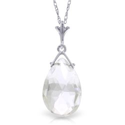 14k Solid Gold 5.10ct White Topaz Necklace