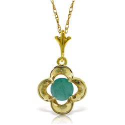 14k Solid Gold 0.55ct Emerald Flower Necklace