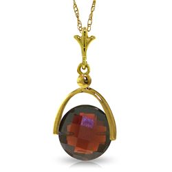 14k Solid Gold 4.20ct Checkerboard-cut Garnet Necklace