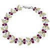 Image 1 : 14k Solid Gold Opal & Ruby Butterfly Bracelet