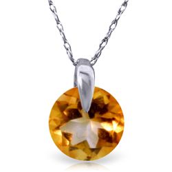 14K White Gold .80ct Round Cut Citrine Necklace