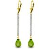 Image 1 : 14k Solid Gold 3.50ct Peridot & Diamonds Earrings