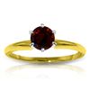 Image 1 : 14k Solid Gold 0.65ct Garnet Solitaire Ring