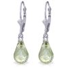 Image 1 : 14K WG .10ct DIAM. & 4.50ct GREEN AMETHYST EARRING