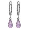 Image 1 : 14k WG 3.00ct Rope Leverback Earrings with Amethysts