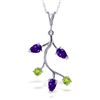 Image 1 : 14k Solid Gold Amethyst & Peridot Necklace