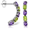 Image 1 : 14k Solid Gold Amethyst & Peridot Earrings