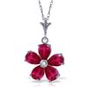 Image 1 : 14k Solid Gold 2.20ct Ruby & Diamond Necklace