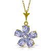 Image 1 : 14k Solid Gold 2.20ct Tanzanite & Diamond Necklace