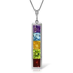 14k Solid Gold Multi Gemstone Necklace