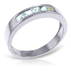 14K White Gold .50ct Princess Aquamarine Ring