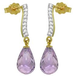 4.50ct Amethyst with Diamond Accent Earrings in 14kGold