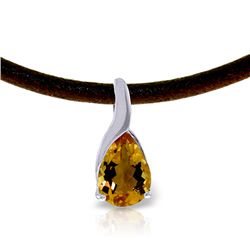 14K White Gold 4.7ct Citrine & Diamond Necklace