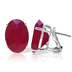14k White Gold 15.0ct Ruby French Clip Earrings